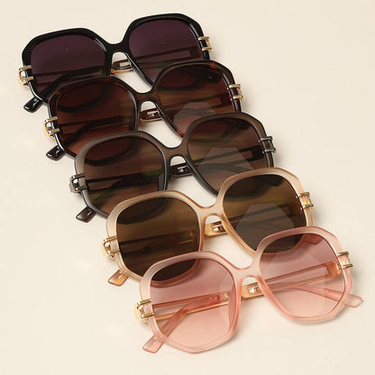 Fashion City - Women's Unique Temples Geometric Sunglasses