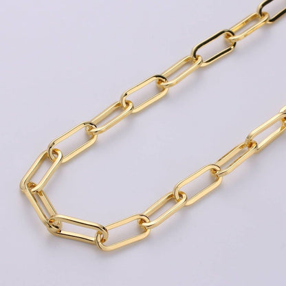 Aim Eternal - Chunky Paperclip Chain Necklace 16x7mm 24K Gold Filled Jumbo Link Paper Clip Chain 1 yard Lead, Nickel Free Unfinished Link Chain | ROLL-232