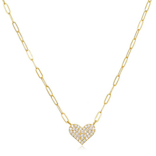Amelia Rose Jewelry - Sparkle Heart Paperclip Necklace