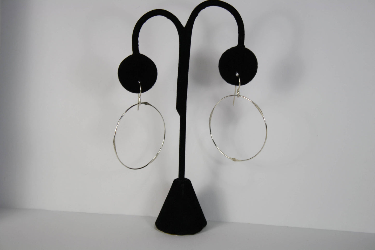 ER23 Ken’s handcrafted jewelry - Sterling Silver Earrings X-Large Circle