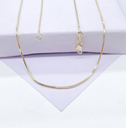 Milie Jewels - 18k Gold Filled Smooth Herringbone Fusion Necklace