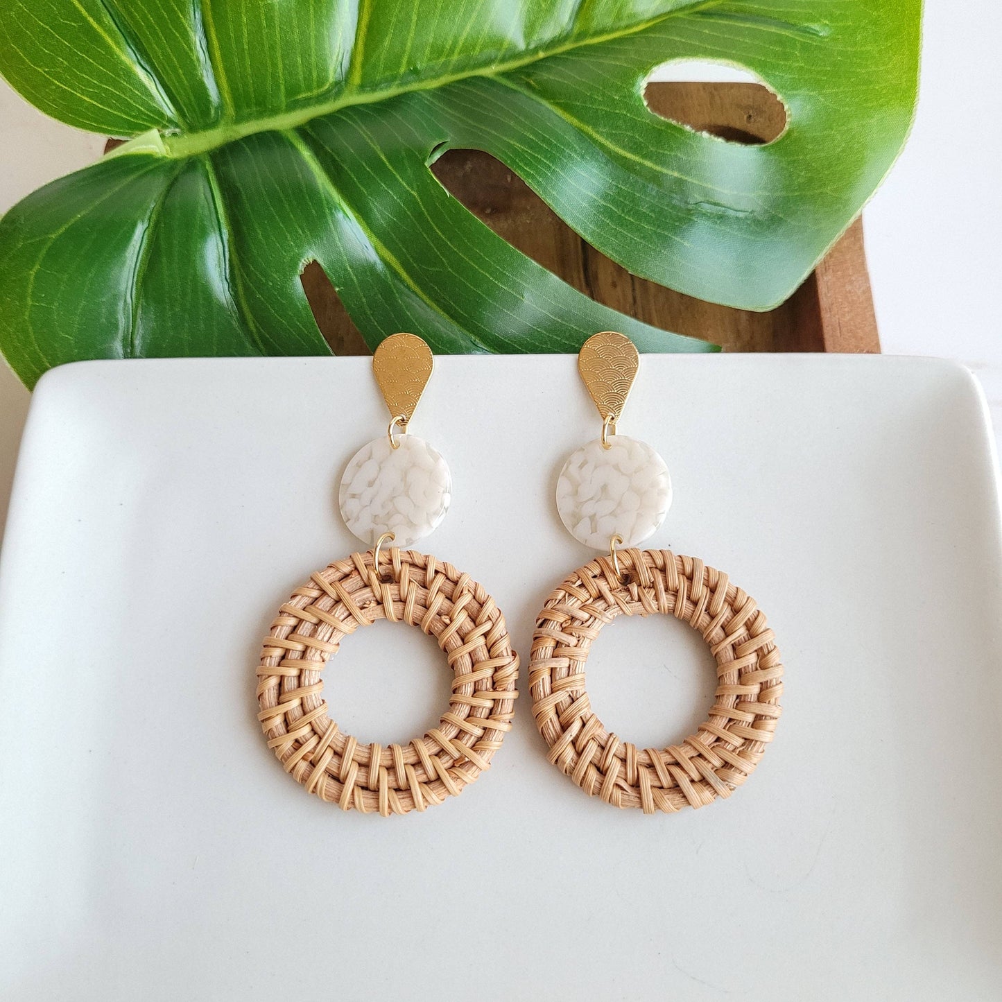 Spiffy & Splendid - Lana Earrings - Dark Rattan // Resort, Jewelry
