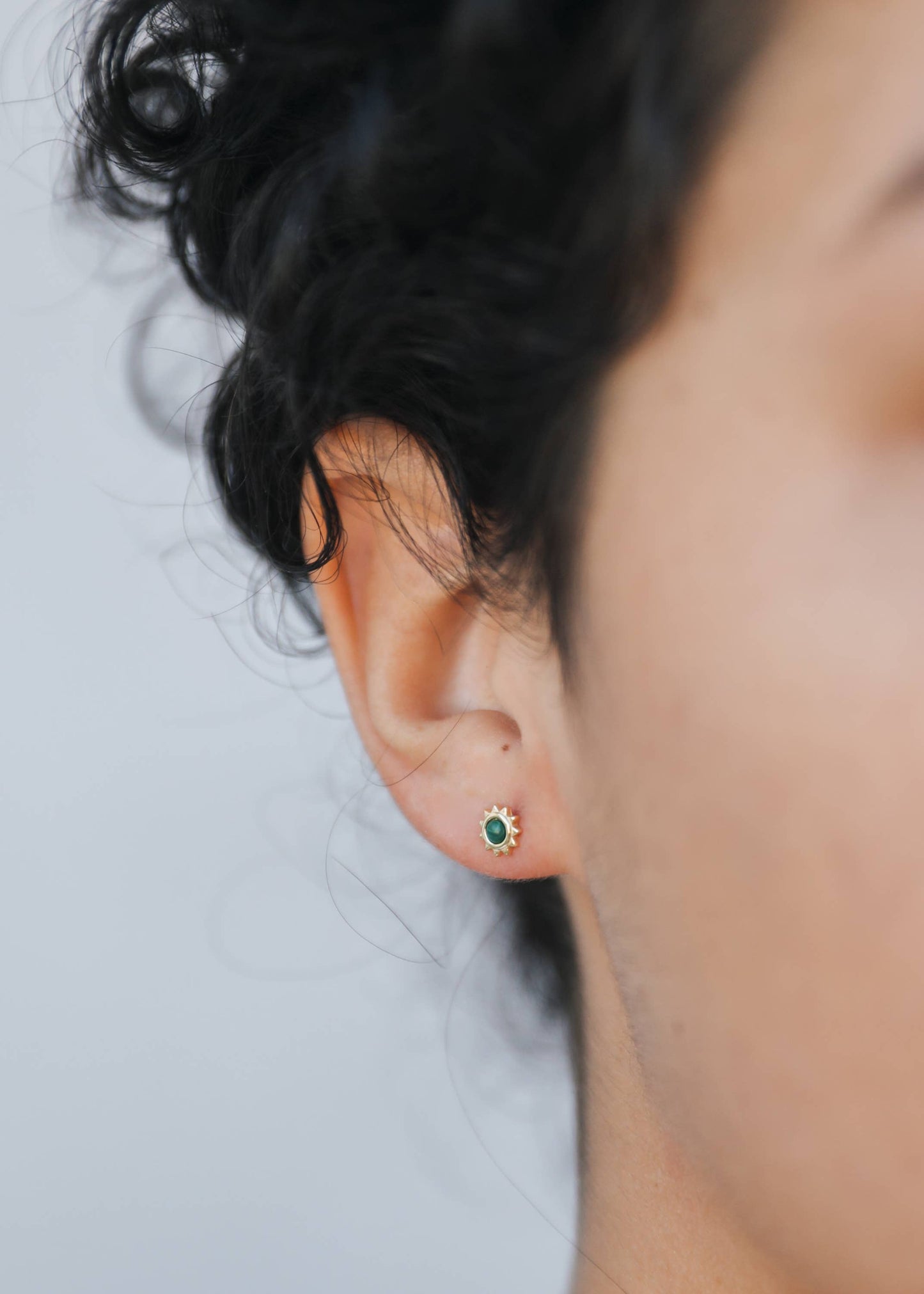 JaxKelly - Sun Stud - Malachite - Earrings