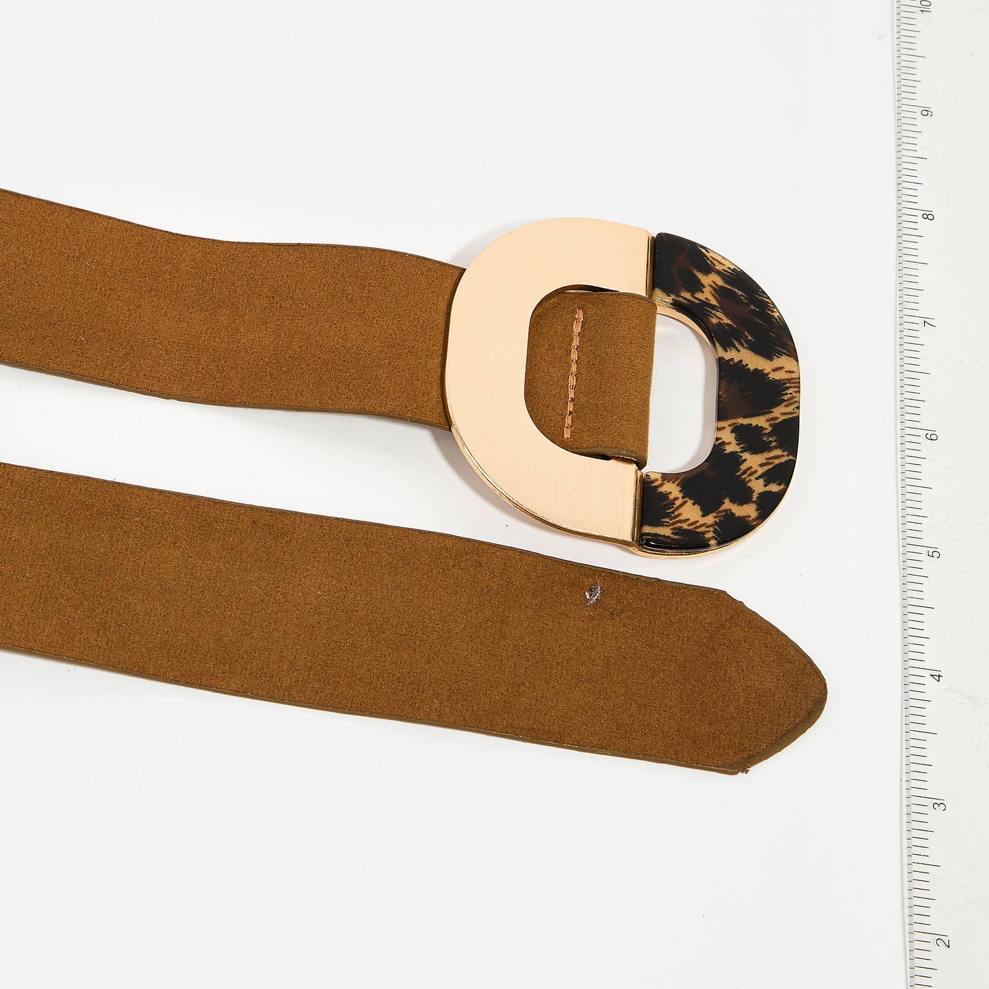 Collections by Fame Accessories - Brown Faux Leather Square Buckle Fashion Belt