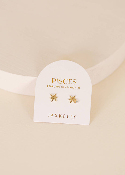 JaxKelly - Zodiac Gold Earrings - Pisces