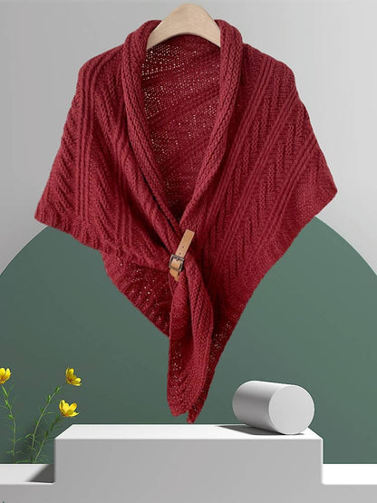 JC Sunny Fashion - JC63305 Hand Crafted Buckle Triangular Shawl
