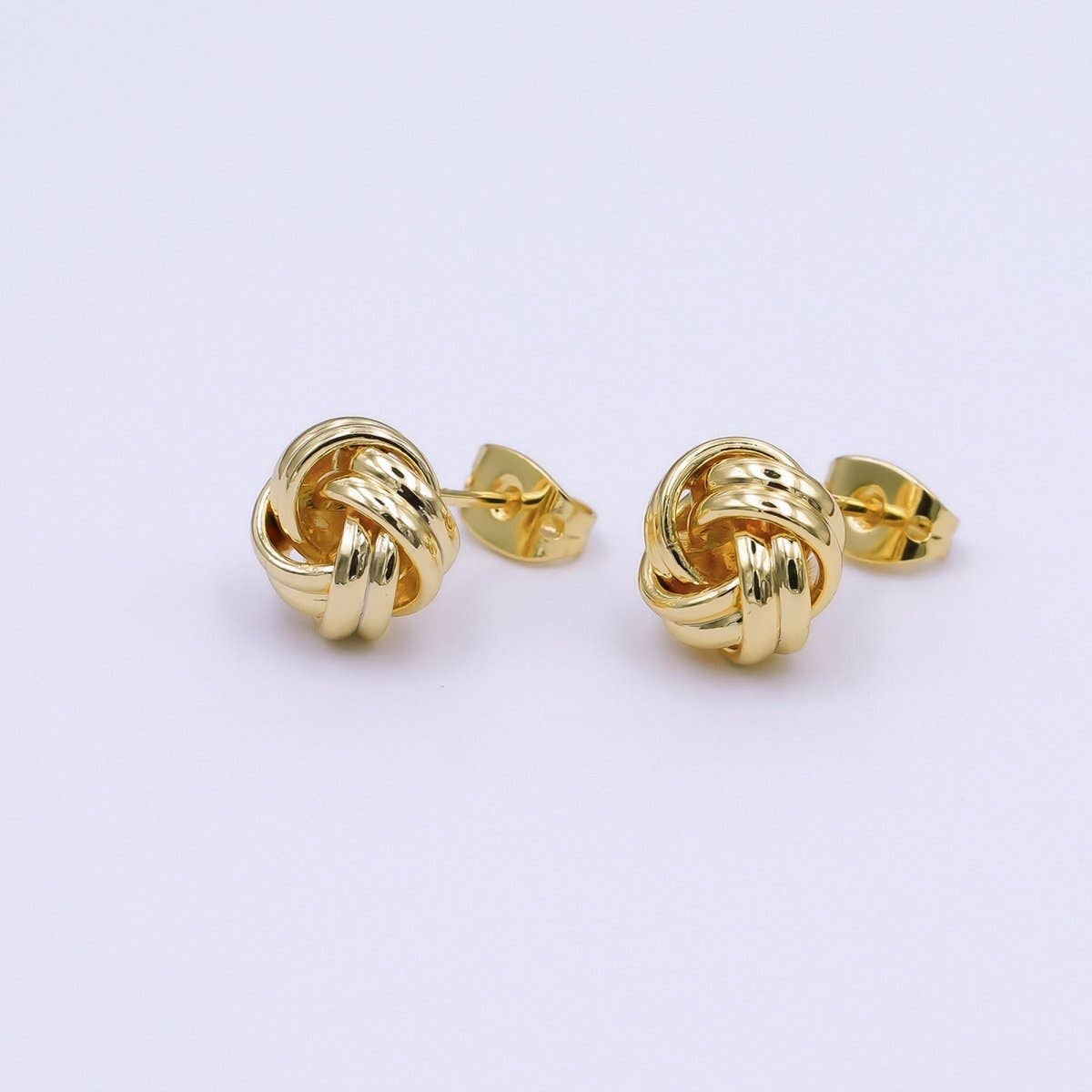 Aim Eternal - 24K Gold Filled Mini 10mm Geometric Knot Stud Earrings | AI451