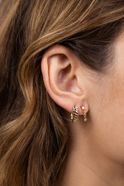 JaxKelly - Small Channel Gold Hoop Earrings