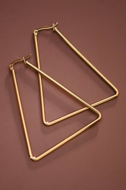 MA208 Mia Accessories - 18K Gold Plated Waterproof Stainless Steel Hoop Earrings - 7149