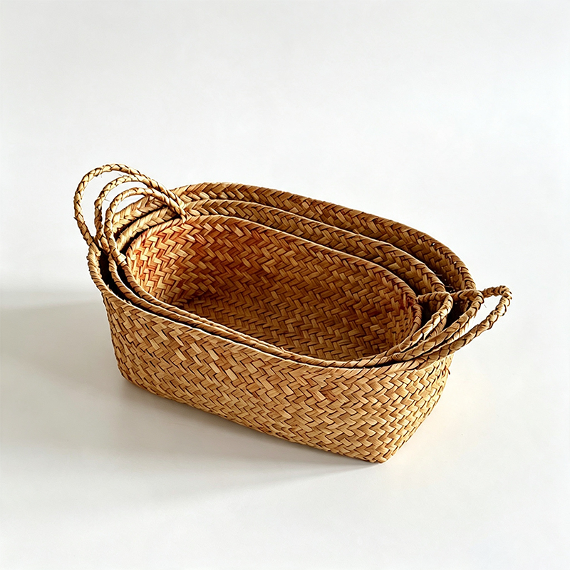 CouldNook - CouldNook Mixed Woven Storage Organizer Basket - Light Household Accent