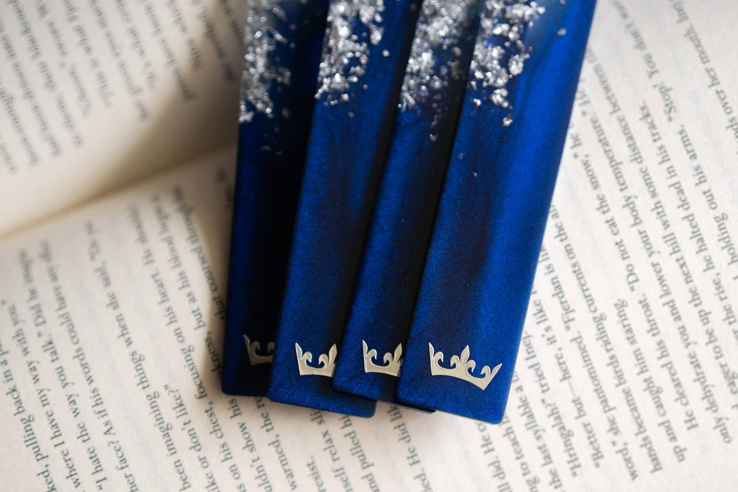 Dège Creative - Blue & Silver Crown Bookmark