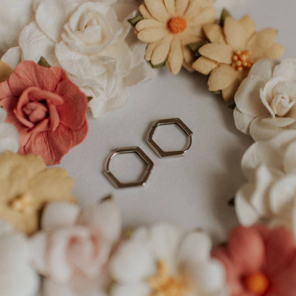 Mauve Jewelry Co. - Hexagon Huggies