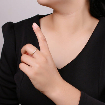 Aim Eternal - Dainty Gold Vermeil Minimalist CZ Ring R127