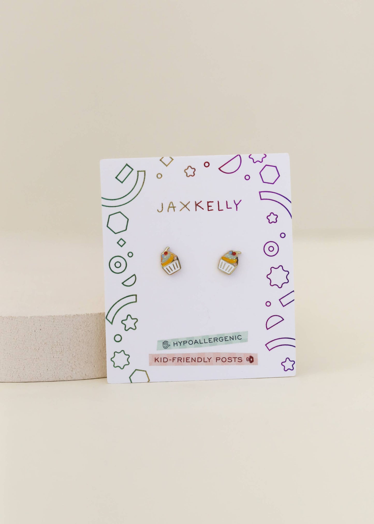 JaxKelly - Cupcake Enamel Flat Back Kids Earrings