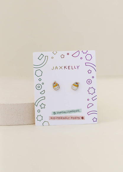 JaxKelly - Cupcake Enamel Flat Back Kids Earrings