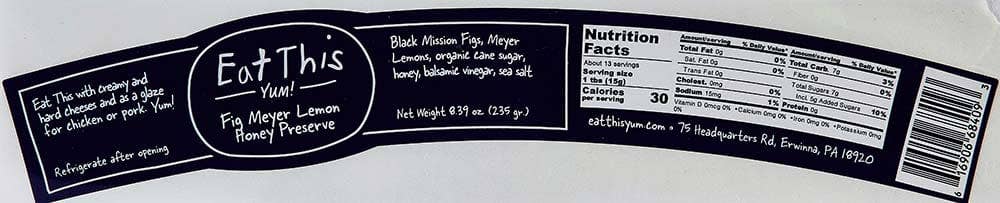Eat This Yum -  Fig Meyer Lemon & Honey Jam