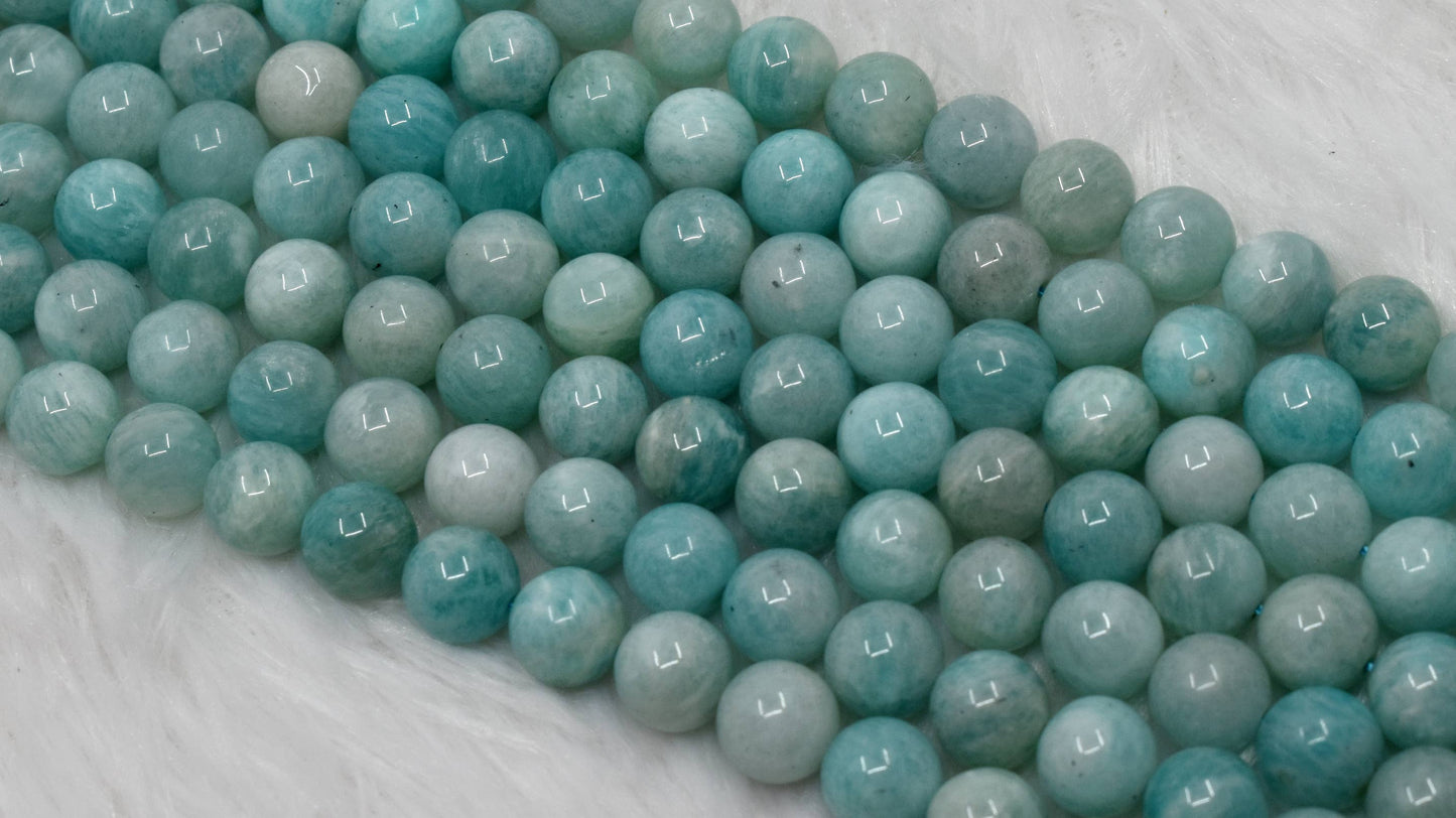 Soothing Crystals - Amazonite Round Beads, 4mm,6mm, 8mm,10mm Project For Beads