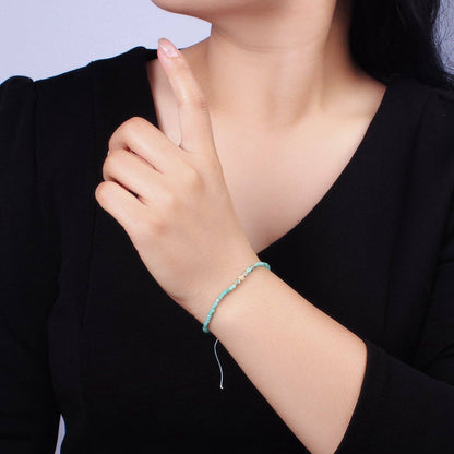 Aim Eternal - 14K Gold Filled Turquoise Multifaceted Turquoise Rope Adjustable Friendship Bracelet | WA-2013 ~ WA-2015