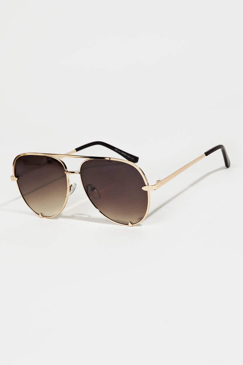 Collections by Fame Accessories - Classic Metallic Aviator Frame Sunglasses