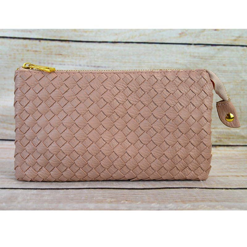 MiMi Wholesale - 7050 Kathy Woven Three Compartment Clutch/Crossbody Bag