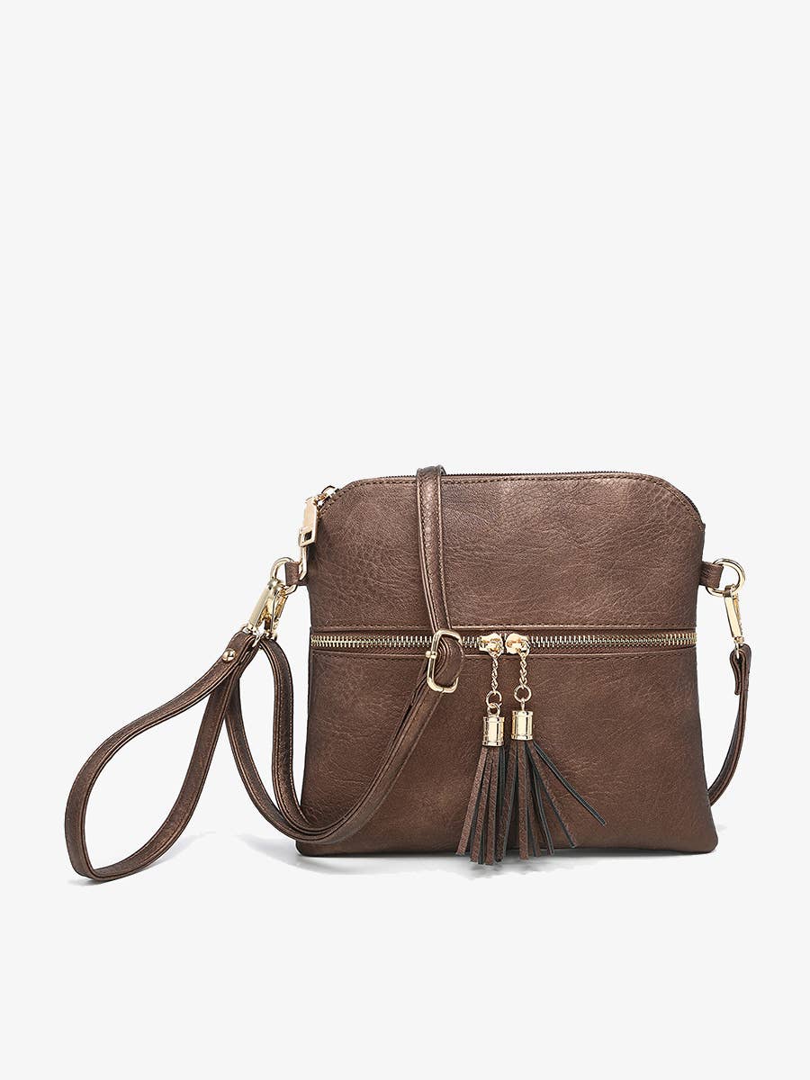 Jen & Co. - M1785 Tara Double Zip Crossbody Bag/Wristlet