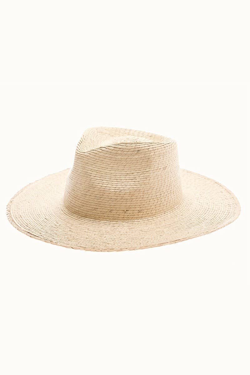 Olive & Pique - Palm Leaf Braid Straw Rancher Hat, UPF 50+