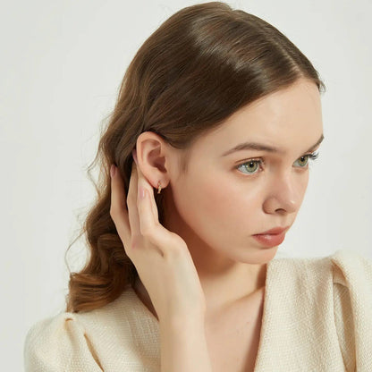 Melange Blanc - Ariel twisted huggie hoop earrings, twist hoop earrings