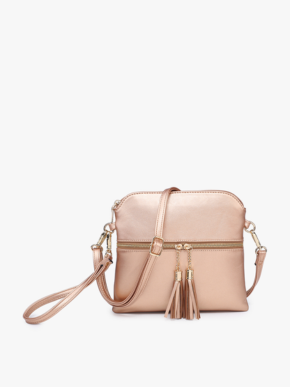 Jen & Co. - M1785 Tara Double Zip Crossbody Bag/Wristlet