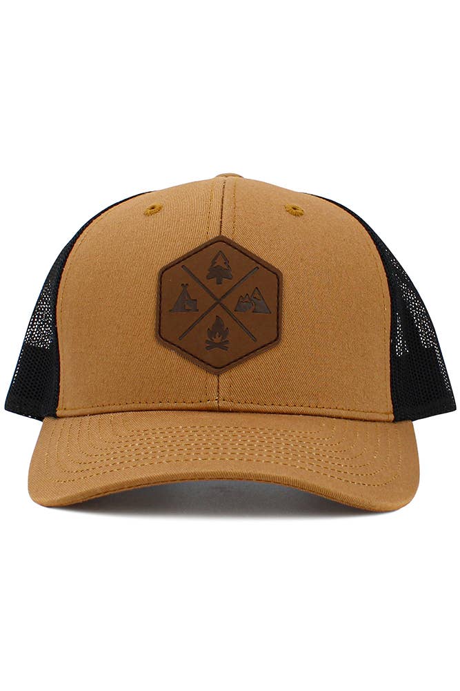 Hana - Outdoor PU patch mesh baseball cap