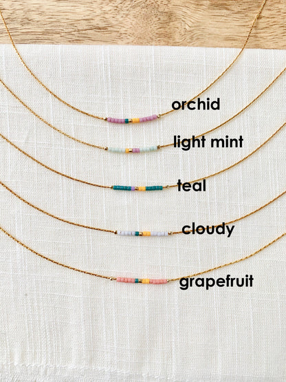 Ocean Breakup - Colorful Minimalist Beaded Necklace