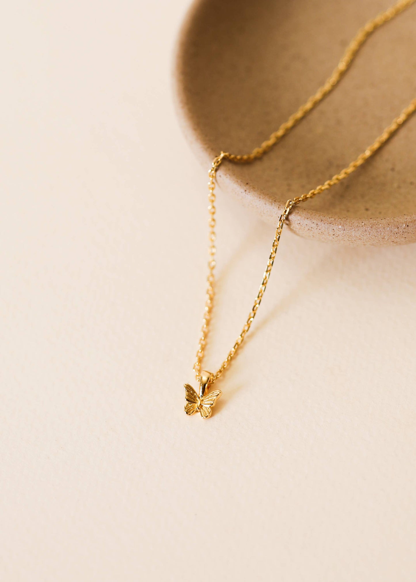 JaxKelly - Mini Butterfly Pendant Necklace - 18k Gold Plated