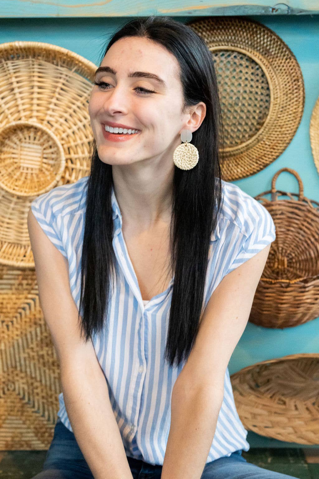 Spiffy & Splendid - Dominica Earrings - Light Rattan Seashell // Resort, Jewelry