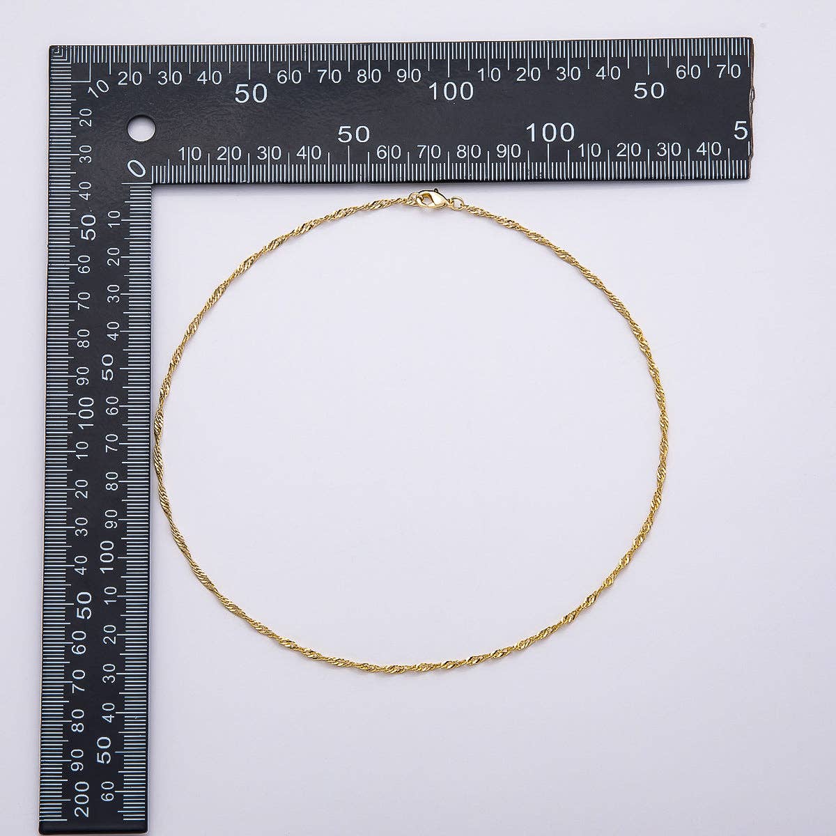 Aim Eternal - 16K Gold Filled 2mm Twisted Singapore Chain 18 Inch Necklace | WA-04483