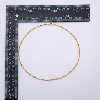 Aim Eternal - 16K Gold Filled 2mm Twisted Singapore Chain 18 Inch Necklace | WA-04483