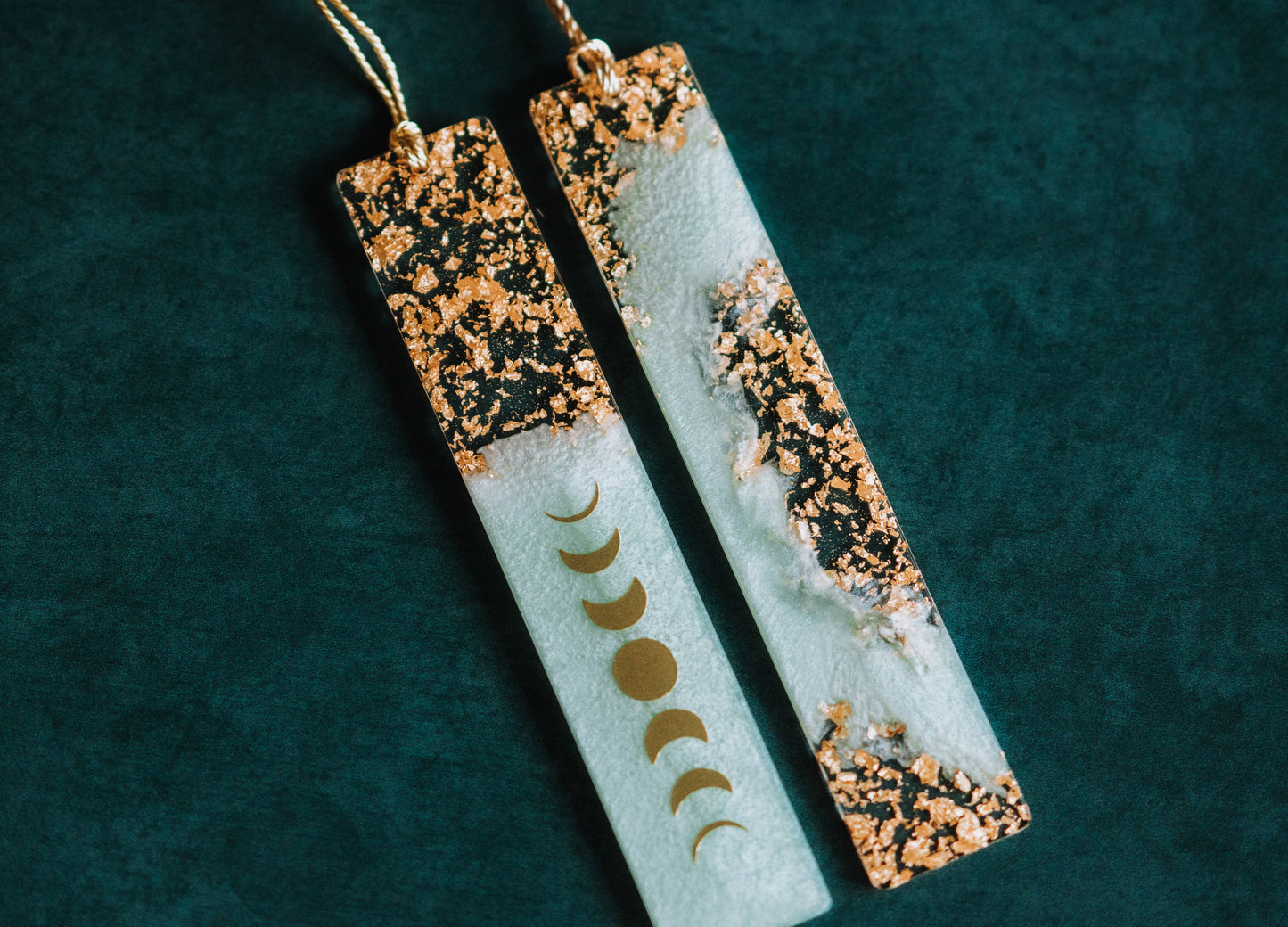 Dège Creative - Sage Green Moon Phases & Geode Bookmark