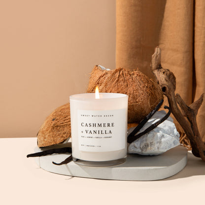 Sweet Water Decor - Cashmere and Vanilla 11 oz Soy Candle - Home Decor & Gifts