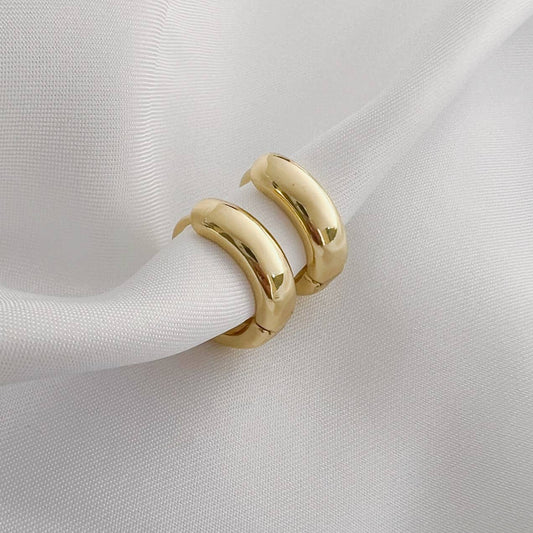 True by Kristy Jewelry - Jake Chunky Huggie Hoops Earrings Gold Filled