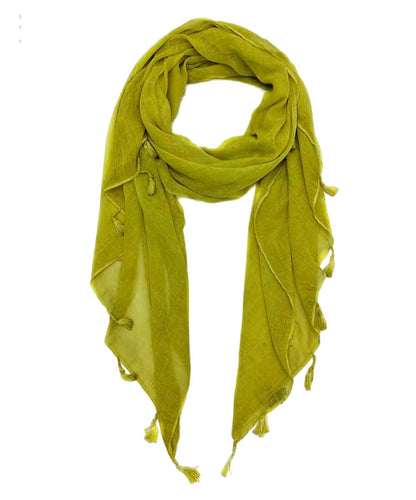 JC Sunny Fashion - Solid Tassel-Trim Scarf