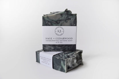 Karomni Co. - Artisan Soap Bar - Cedarwood Sage, Charcoal Soap, Unisex