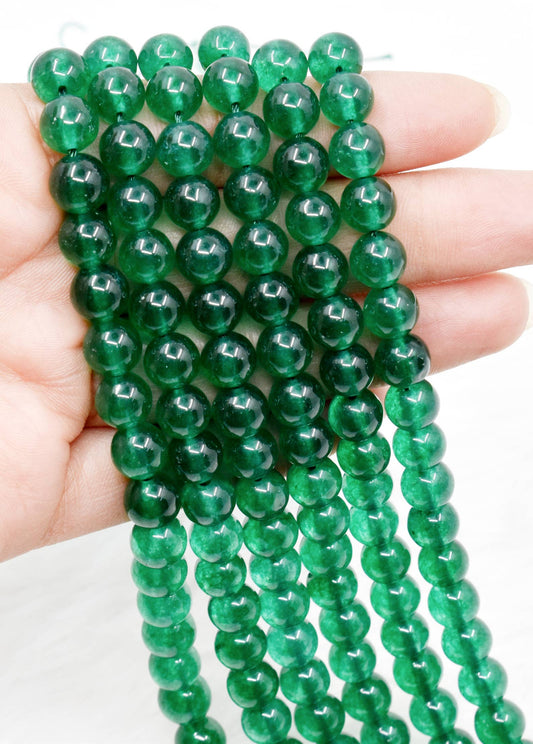 Soothing Crystals - Green Jade Round Beads, 4, 6, 8, 10mm Project Crystal Beads