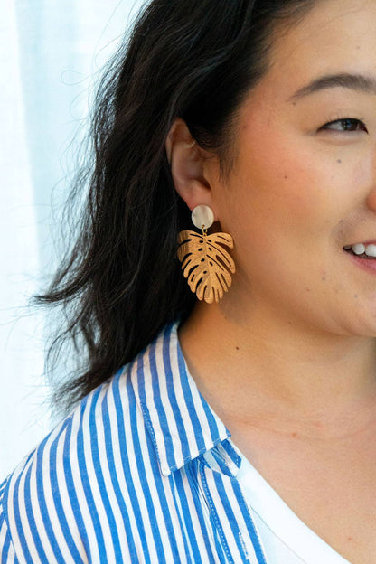 Spiffy & Splendid - Belize Earrings - Ivory // Plant, Resort, Jewelry