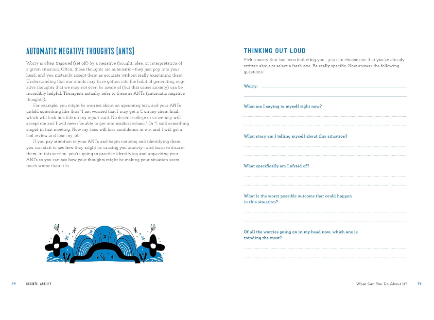 Blue Star Press - Goodbye, Anxiety: A Guided CBT Journal (Self Care)