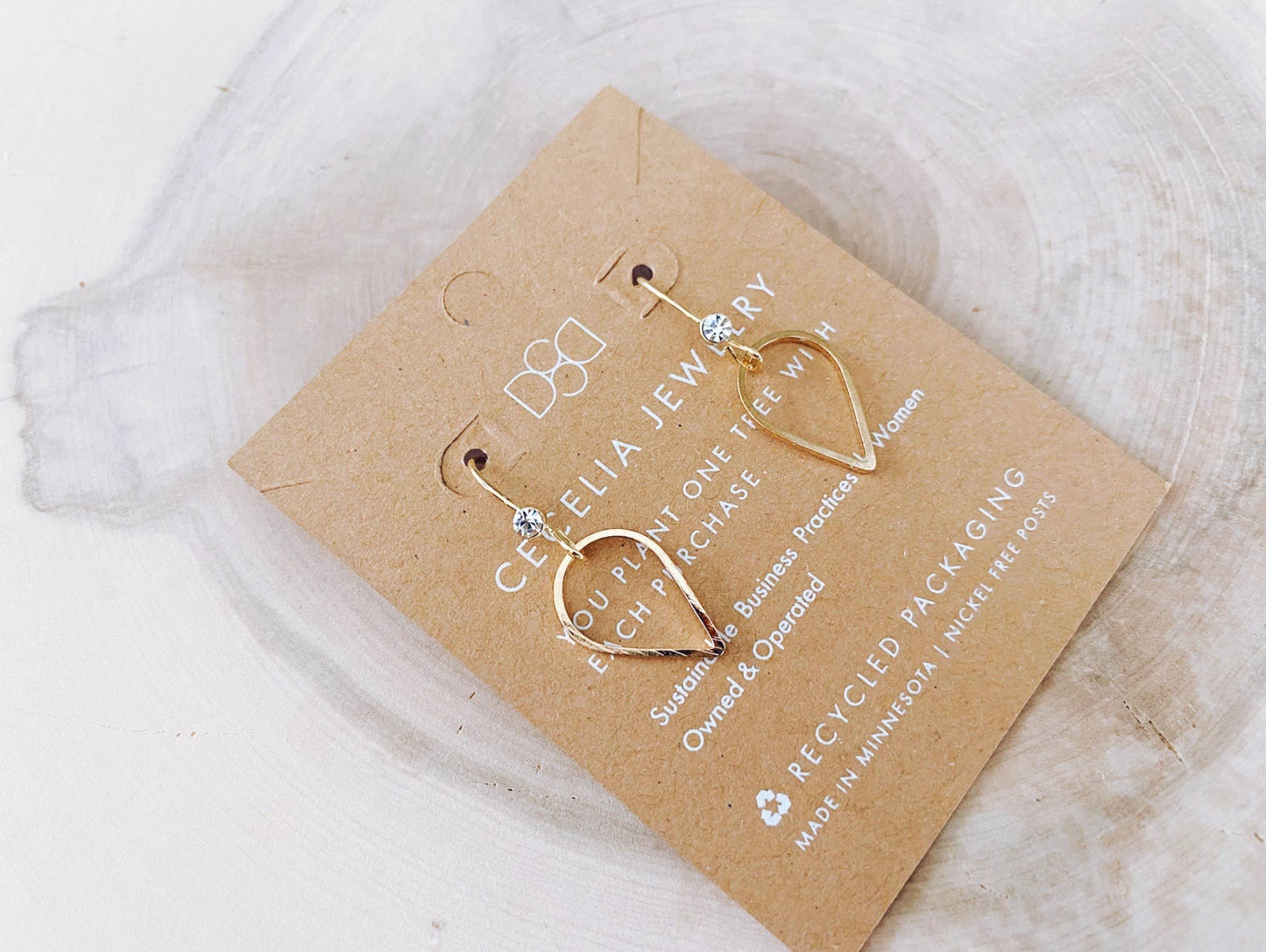 Cecelia Designs Jewelry - Timeless CZ or Shell Gold Plated Hoop Earrings