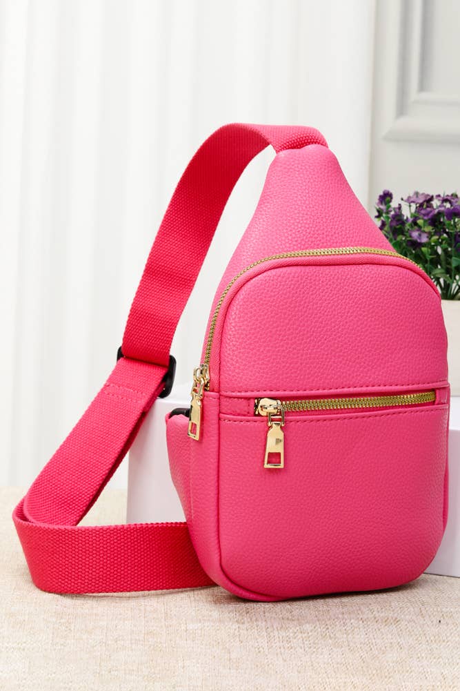 Hana - Solid PU Sling Bag