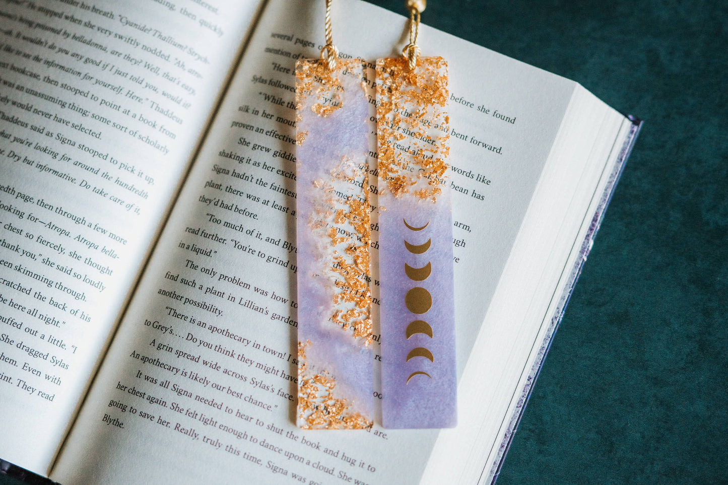 Dège Creative - Lavender Moon Phases & Geode Bookmark