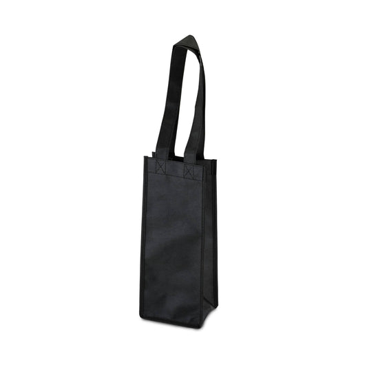 TRUE - Reusable Non Woven Wine Bottle Tote Black ASSORTED SIZES