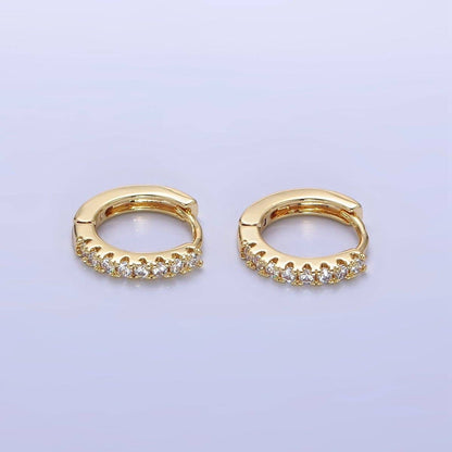Aim Eternal - 14K Gold Filled 15mm Micro Paved Huggie Earrings | P079