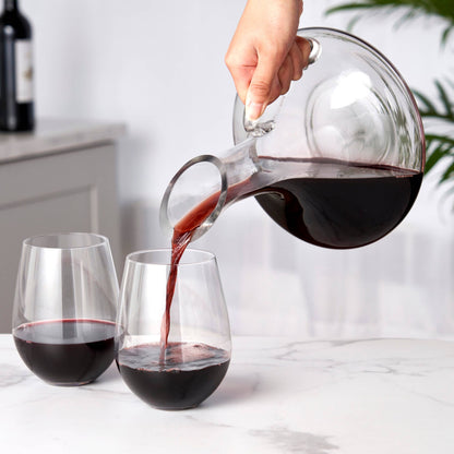 TRUE - Capuli Traditional Glass Wine Decanter w/ Handle - 52oz