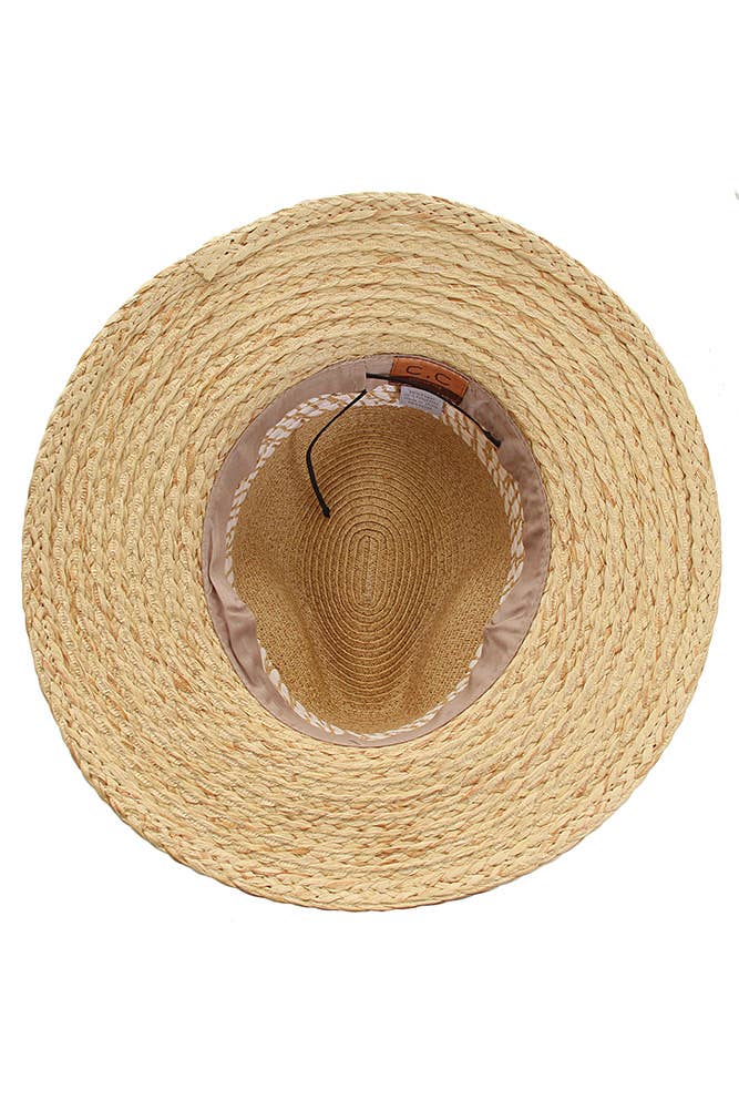Hana - C.C Paper Straw Panama with Whip Stitches on Woven Trim