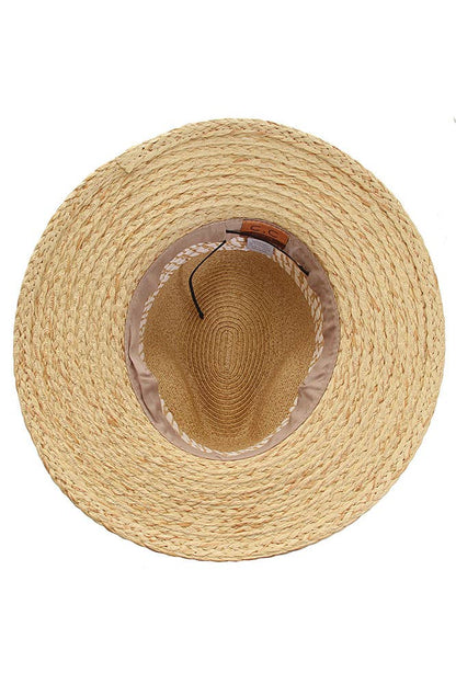 Hana - C.C Paper Straw Panama with Whip Stitches on Woven Trim